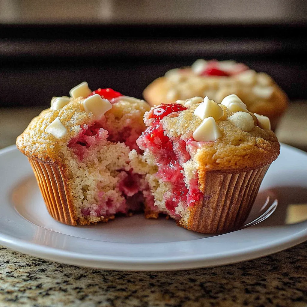 Amazing Strawberry White Chocolate Muffins in 20 Minutes