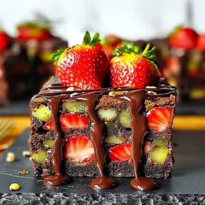 Decadent Dubai Chocolate Strawberry Brownies Recipe Unveiled
