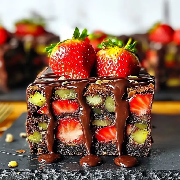 Decadent Dubai Chocolate Strawberry Brownies Recipe Unveiled