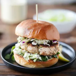 Dinner for Two: Rosemary-Apple Chicken Burgers + Slaw
