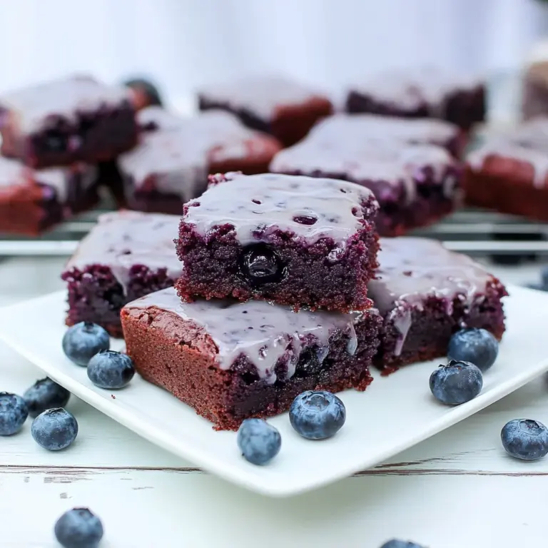 Glazed Blueberry Brownies