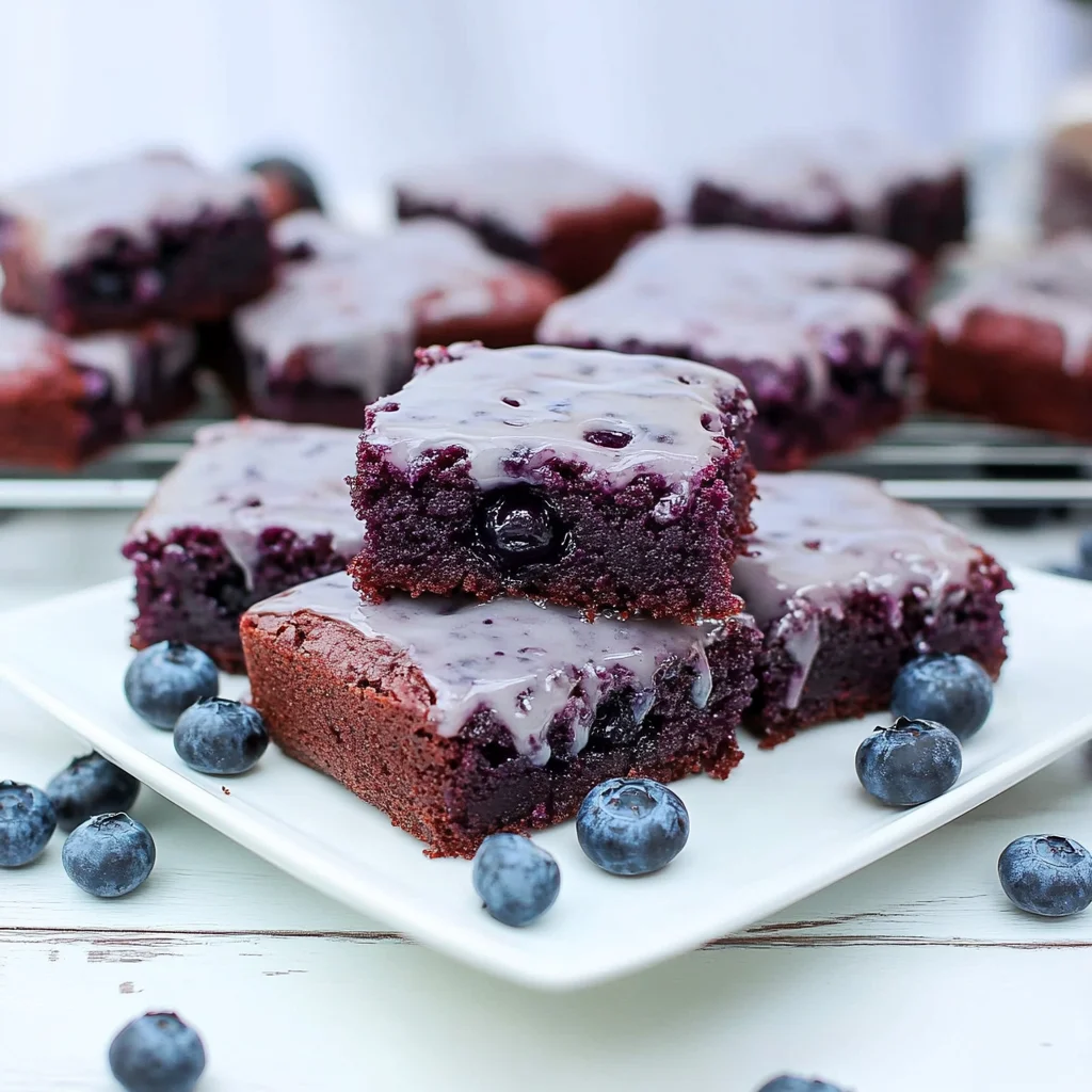 Glazed Blueberry Brownies