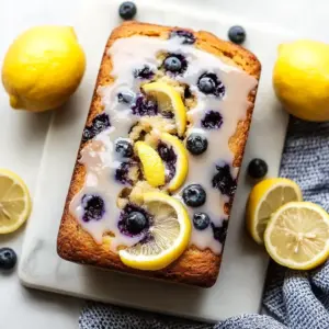 Lemon Blueberry Bread with Glaze