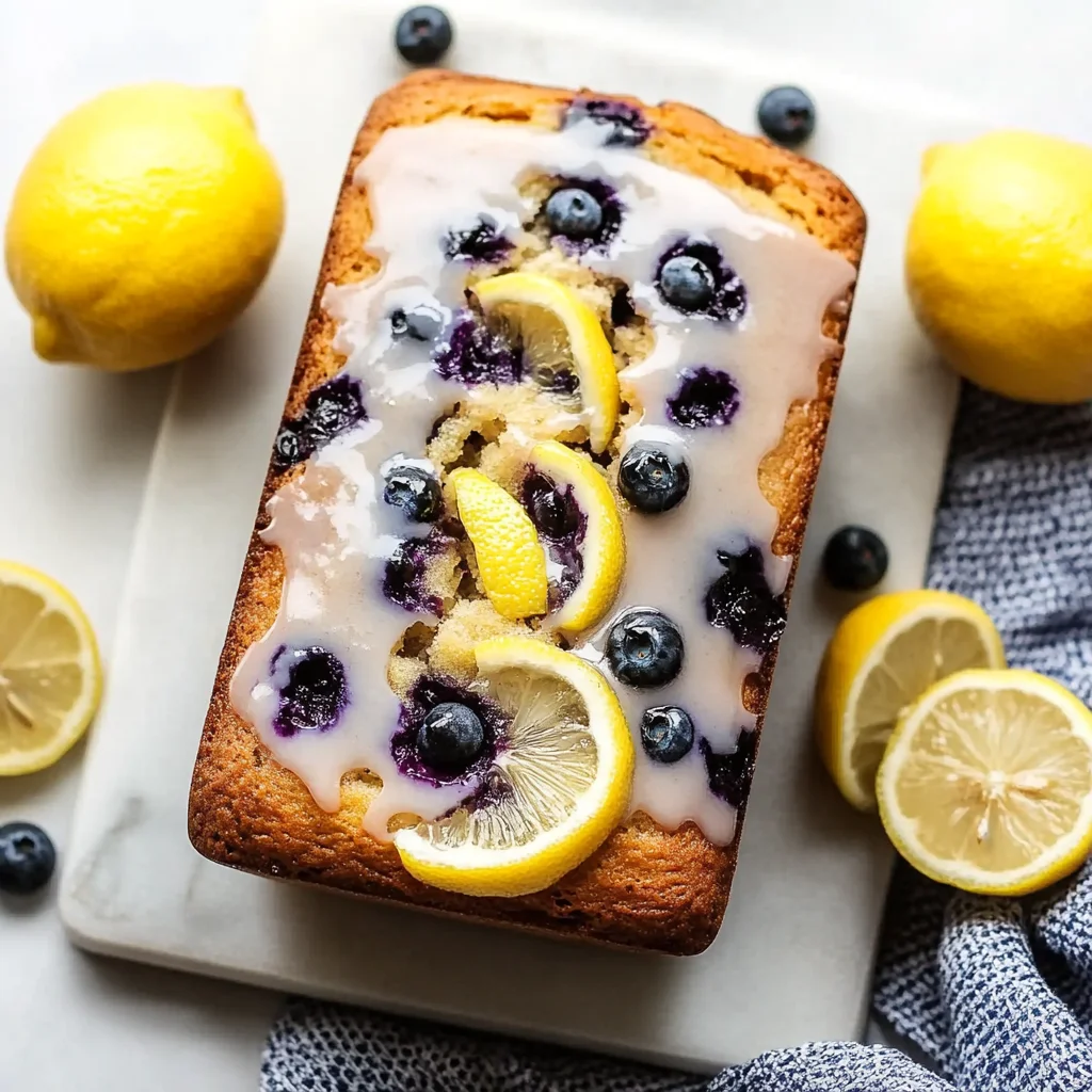 Lemon Blueberry Bread with Glaze