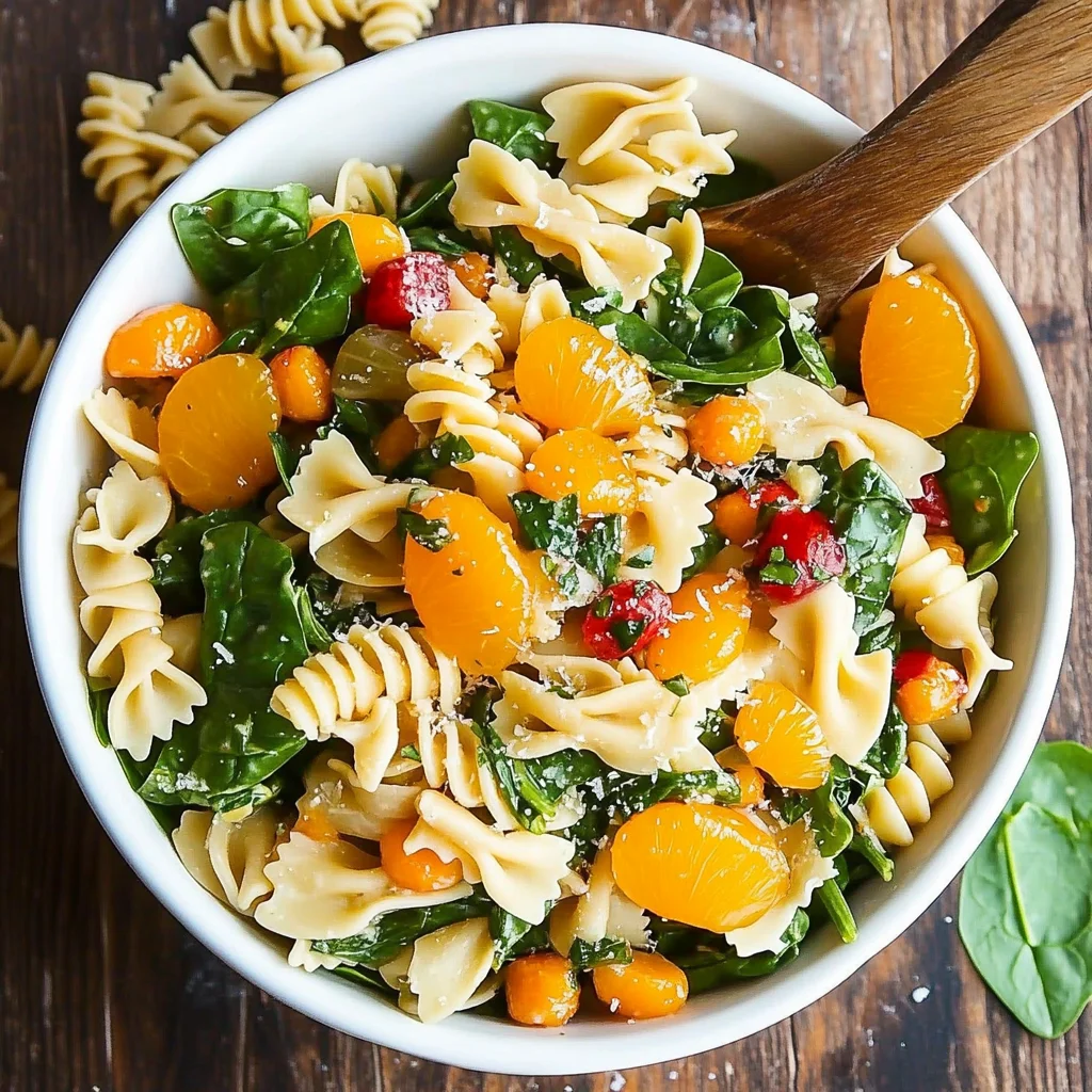 Mandarin Spinach Pasta Salad