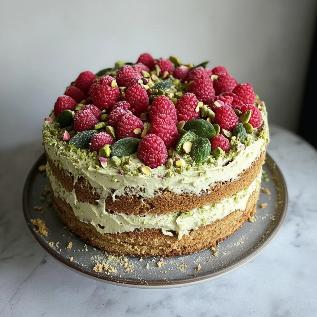 Pistachio Raspberry Cake
