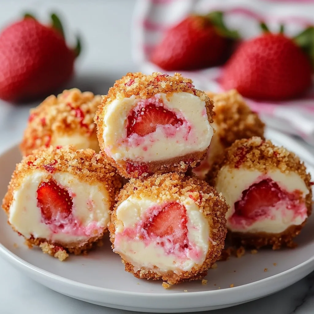 Strawberry Crunch Cheesecake Bites