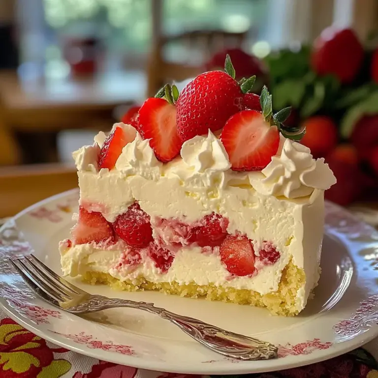 Strawberry Shortcake Cheesecake with White Chocolate Layers