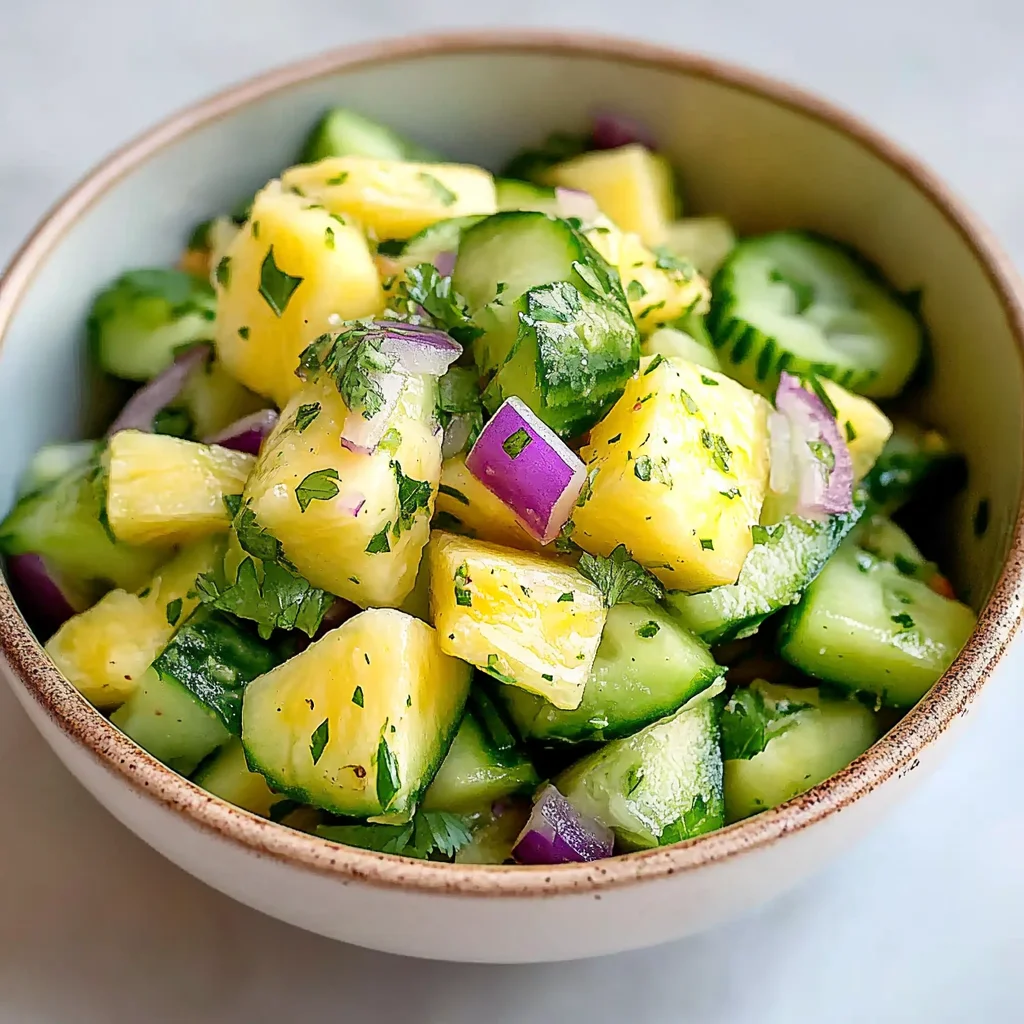 Sweet Pineapple Cucumber Salad - jesslovescooking