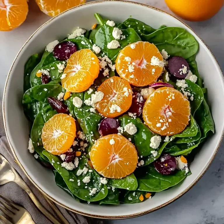 Sweet Spinach Salad with Mandarin Oranges - theamazingfood