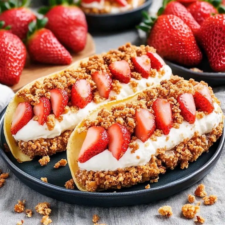 Sweet Strawberry Crunch Cheesecake Tacos (Quick Dessert!)