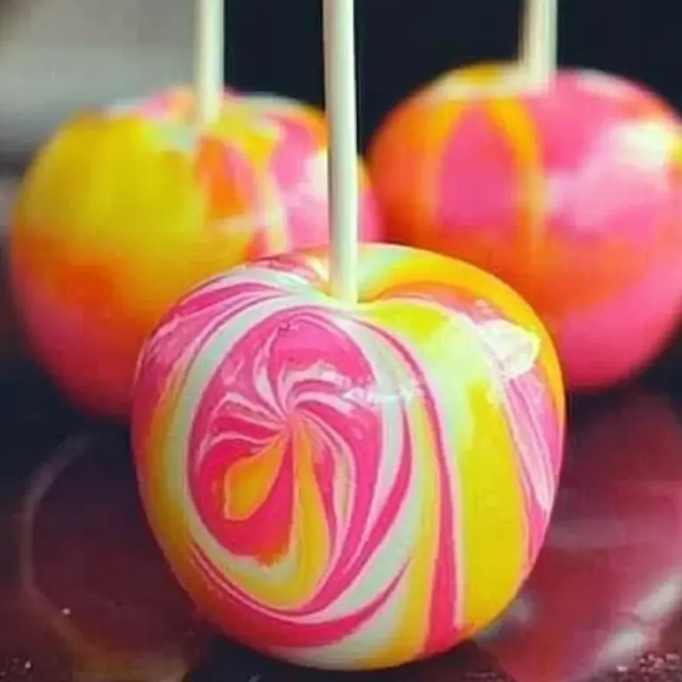 Swirled Starburst Candy Apples