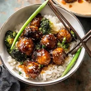 Weeknight Sticky Honey Garlic Meatballs