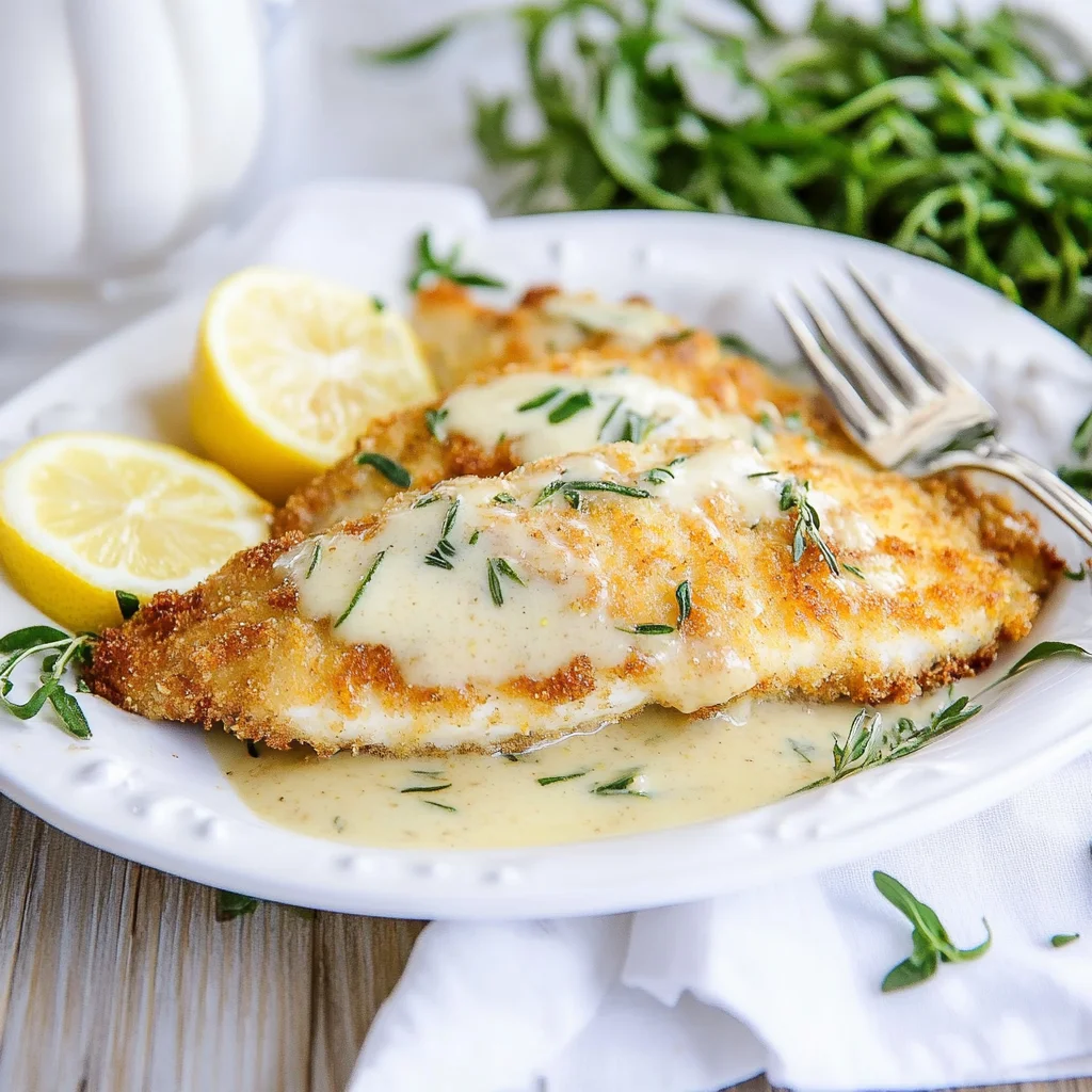Almond Flour Crusted Fried Rockfish Fillets with a Lemon Cream Sauce