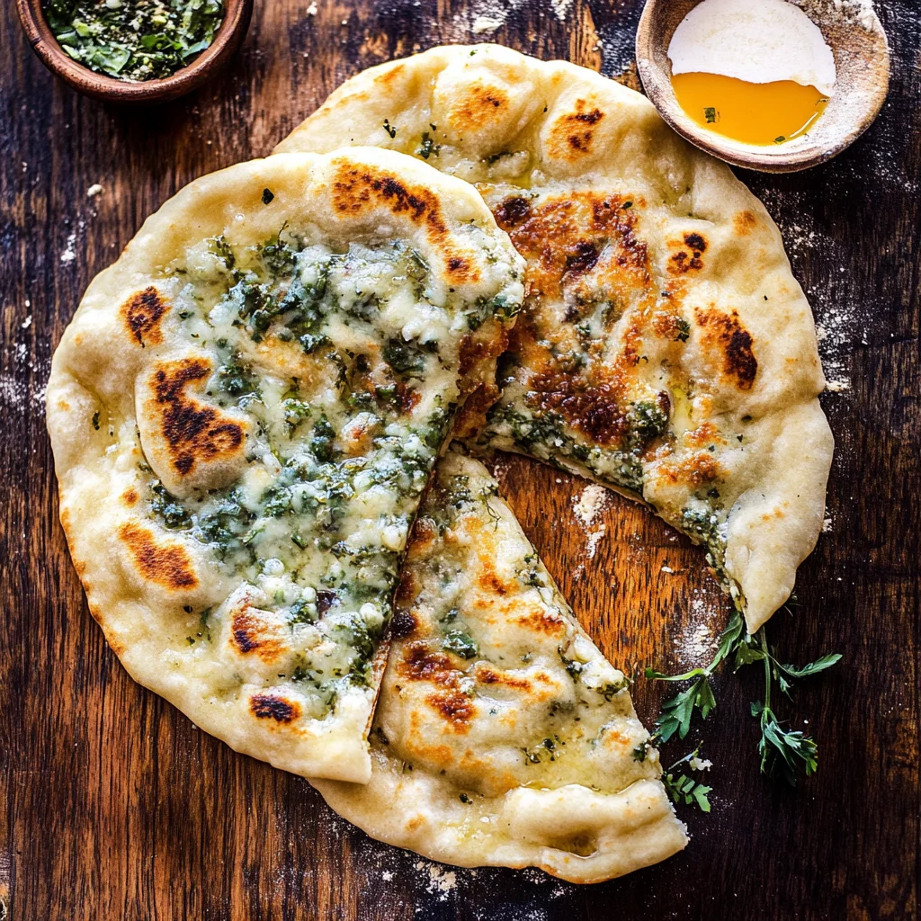 Cheesy Herb Stuffed Naan