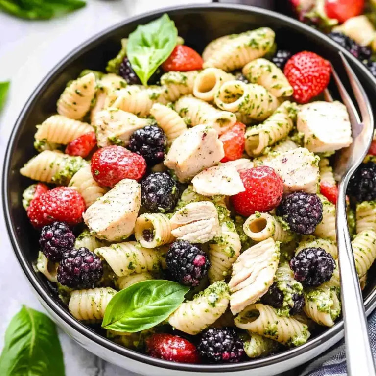 Chicken and Berry Pesto Pasta Salad