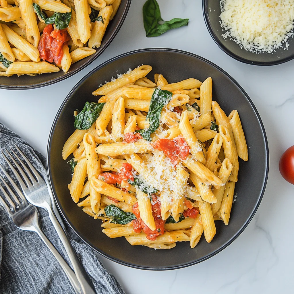 Creamy Tomato Spinach Pasta