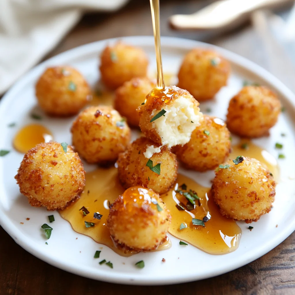 Crispy Goat Cheese Poppers with Honey
