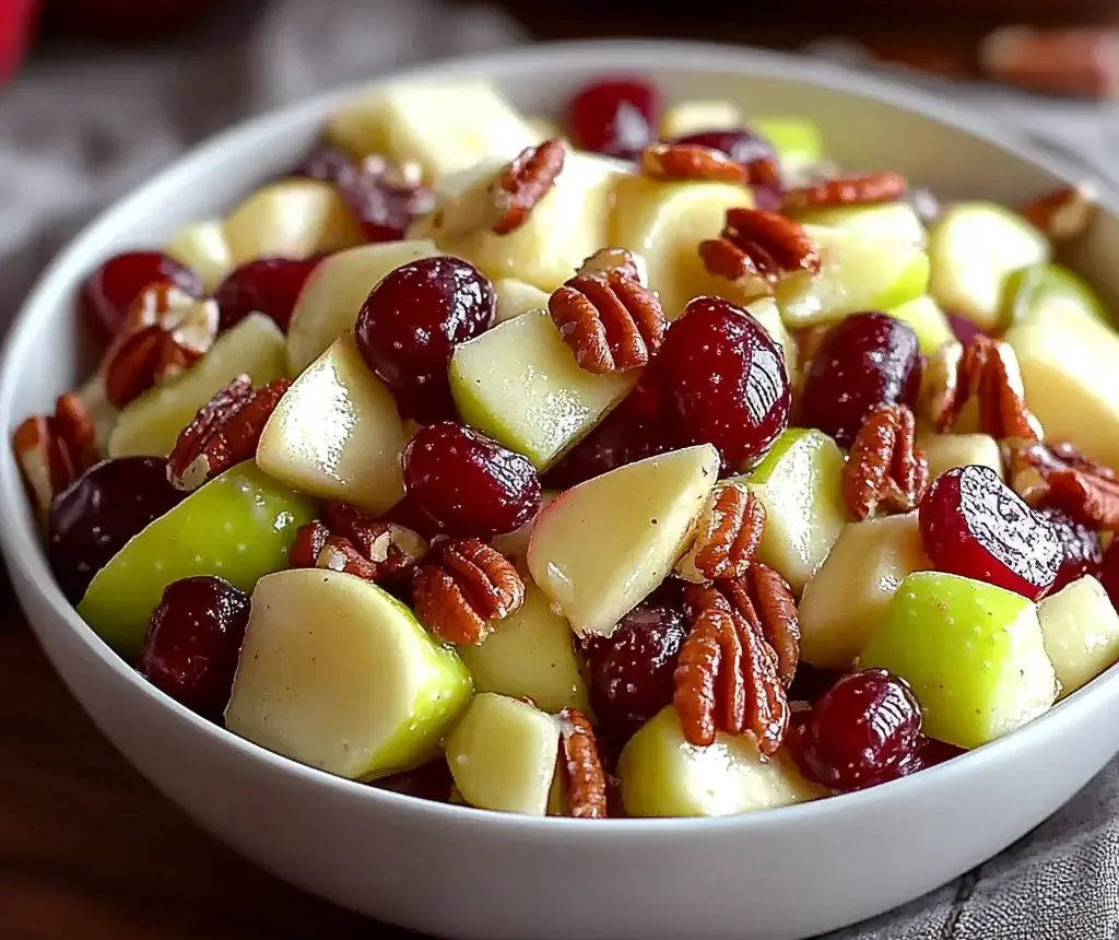 Delicious Apple Salad with Grapes, Pecans, & Cranberries Recipe