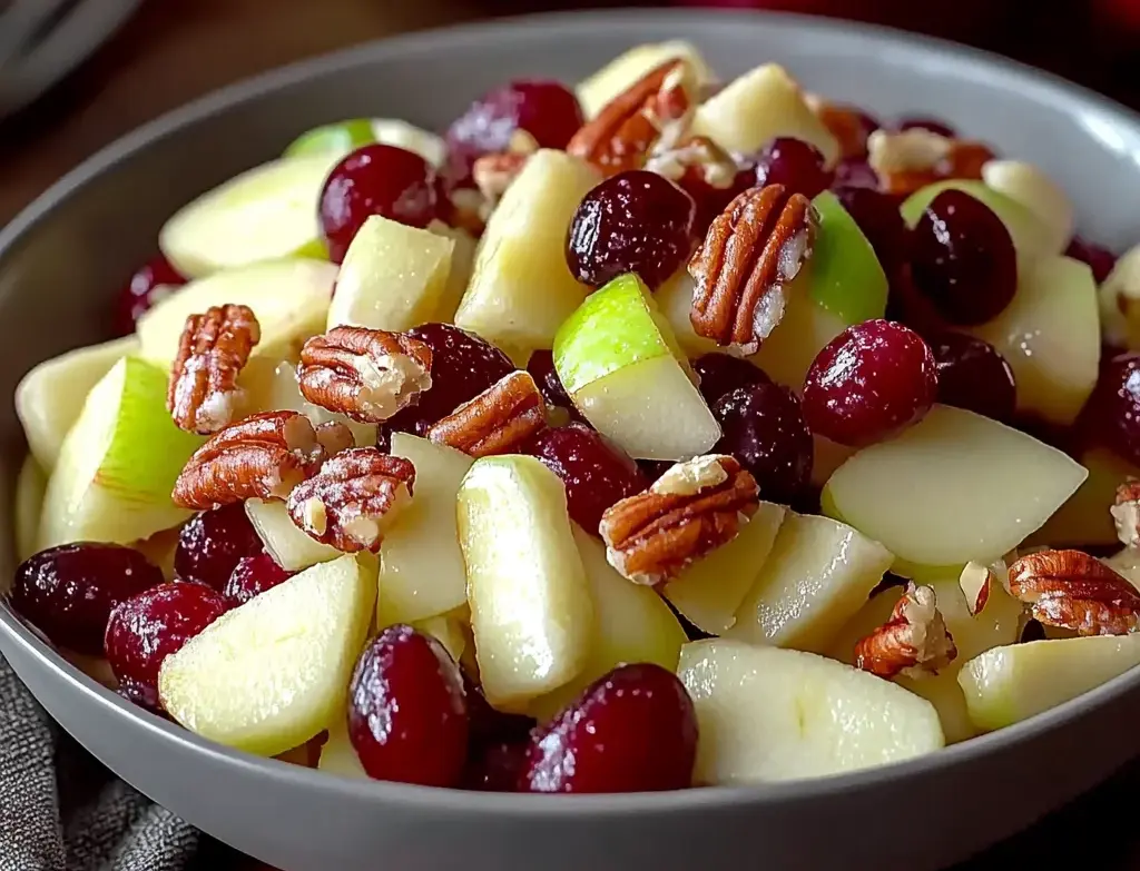 Delicious Apple Salad with Grapes, Pecans, & Cranberries Recipe