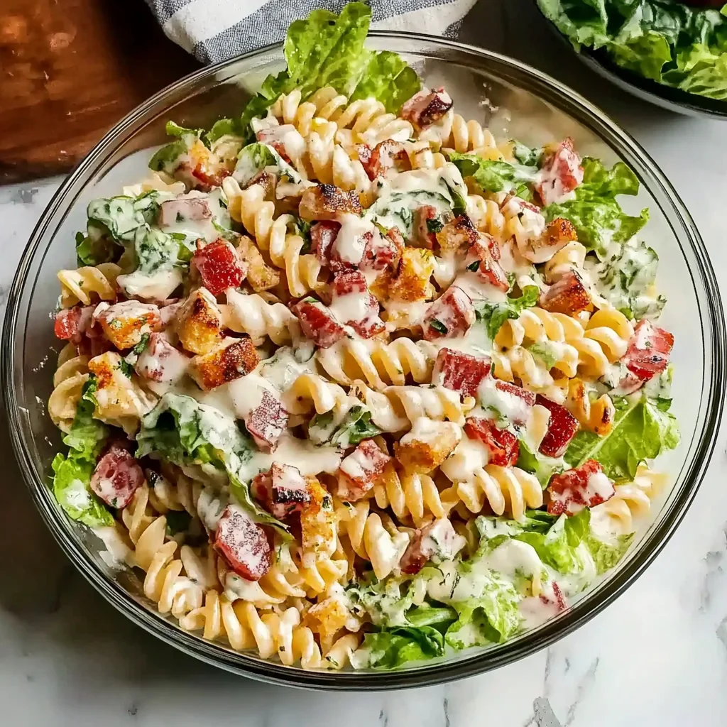 Easy High Protein BLT Pasta Salad - Homefoodkitchen