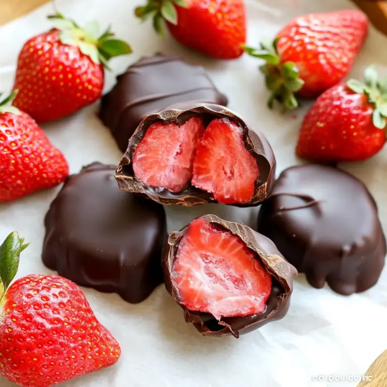 Frozen Chocolate Covered Strawberry Bites