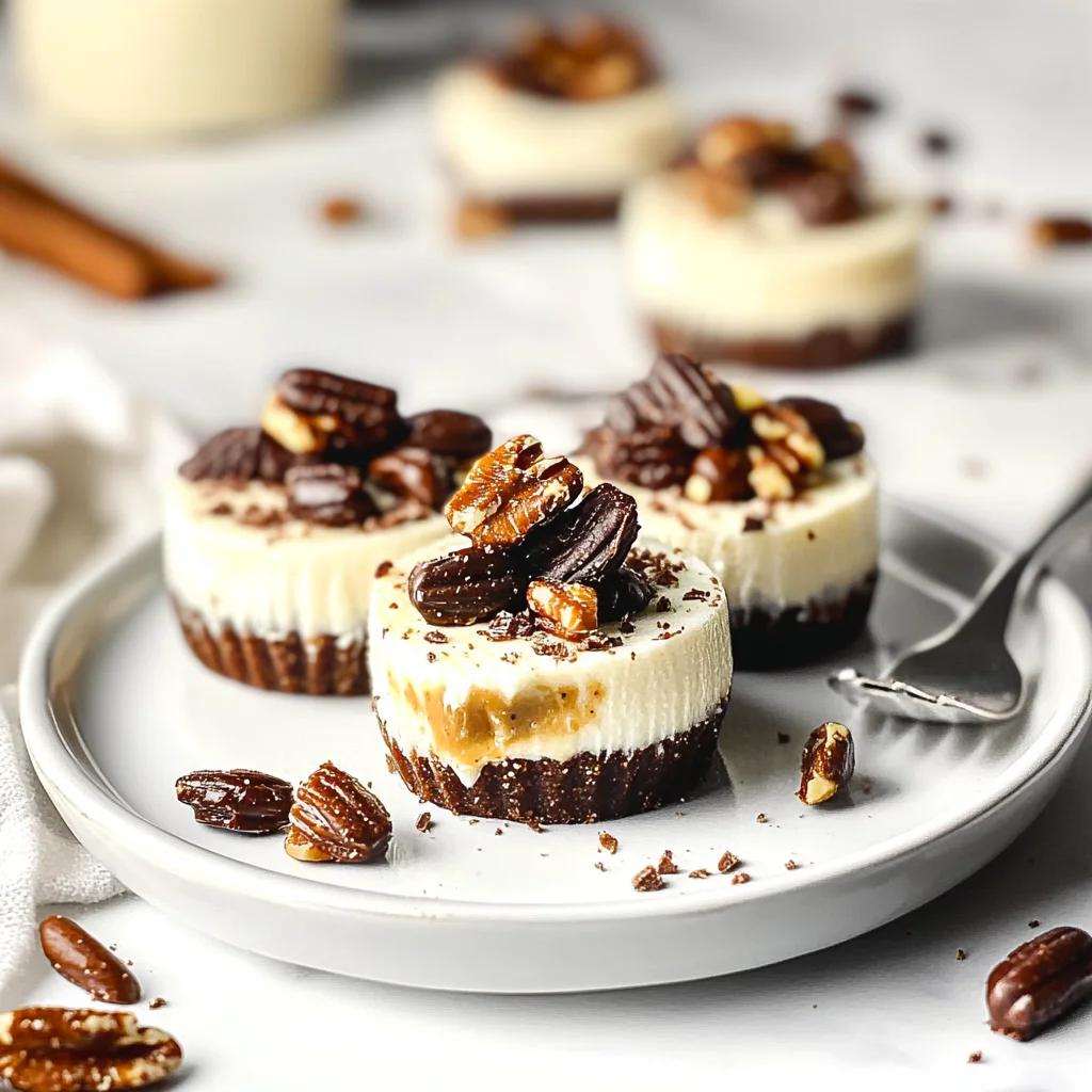 No-Bake Mini Turtle Cheesecakes