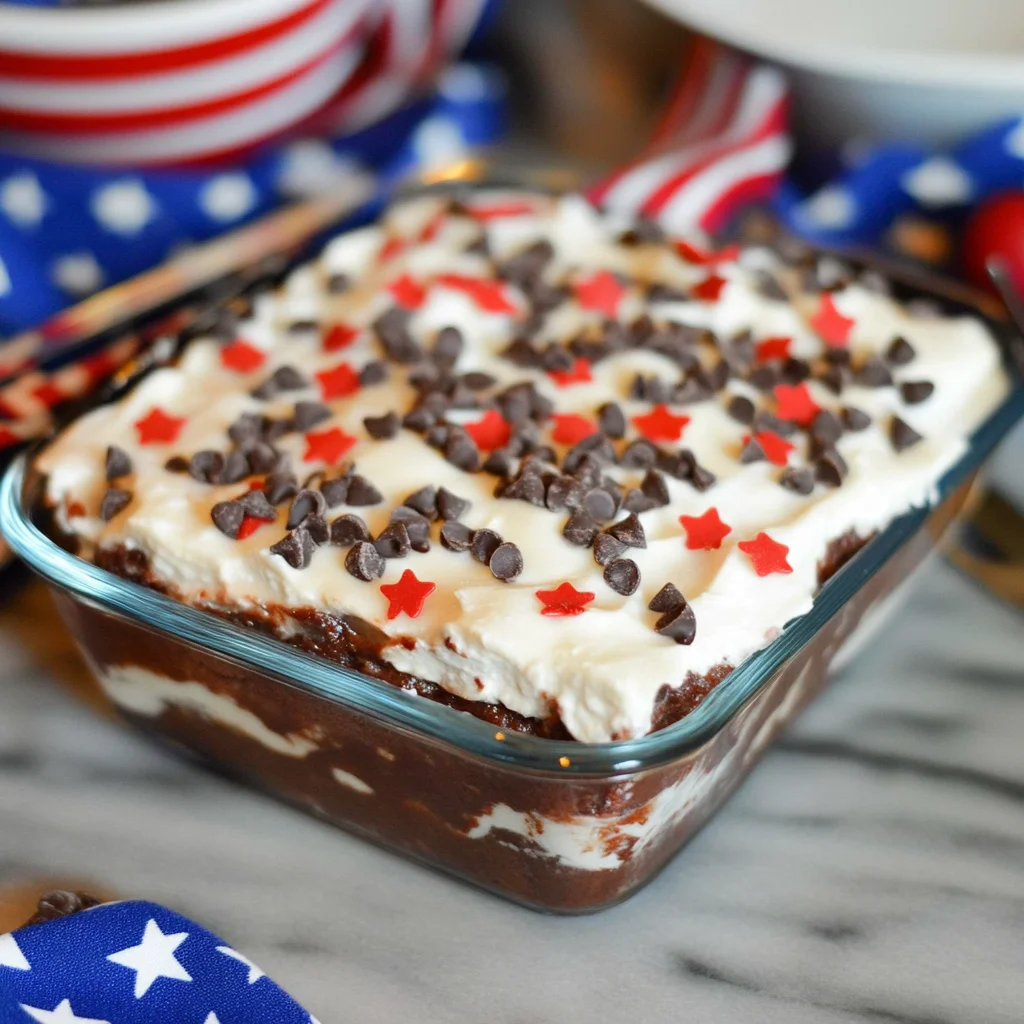 Red White Blue Chocolate Lasagna