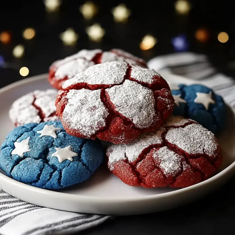 Red, White, and Blue Crinkle Cookies