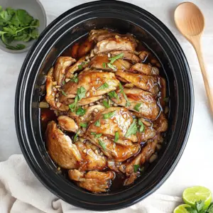 Slow Cooker Honey Garlic Chicken Thighs (5-Ingredients)
