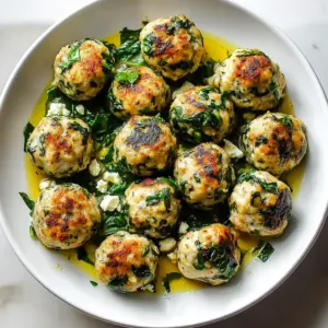 Spinach & Feta Chicken Meatballs