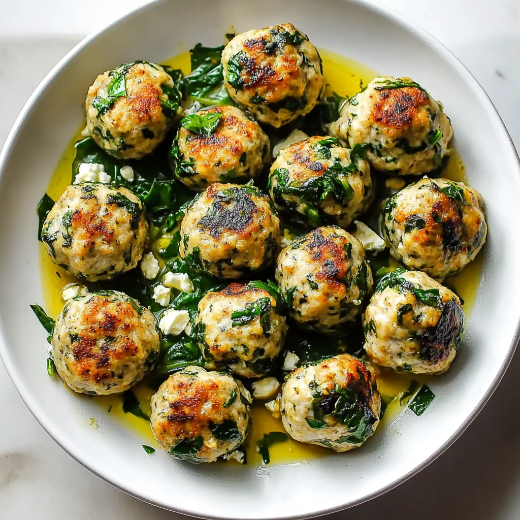 Spinach & Feta Chicken Meatballs