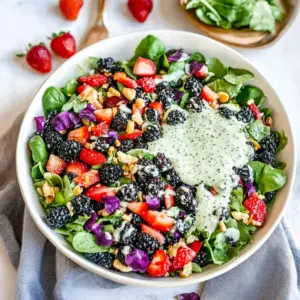 Superfood Berry Salad with Creamy Lemon Herb Dressing