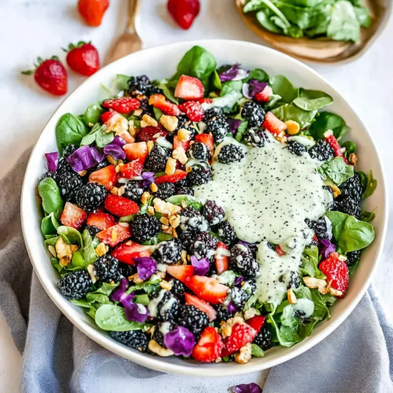 Superfood Berry Salad with Creamy Lemon Herb Dressing