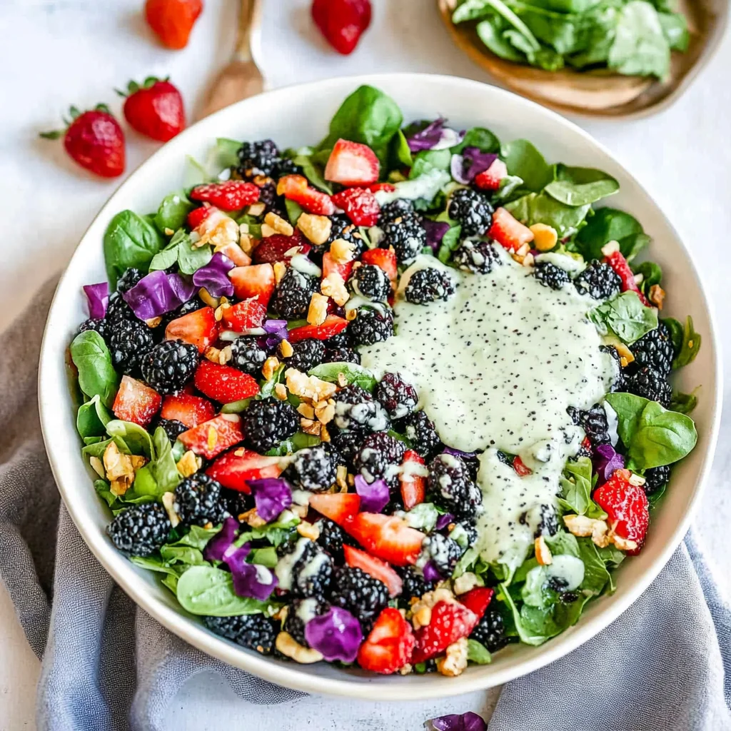 Superfood Berry Salad with Creamy Lemon Herb Dressing