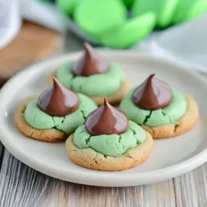mint Chocolate Kiss Blossom Cookies