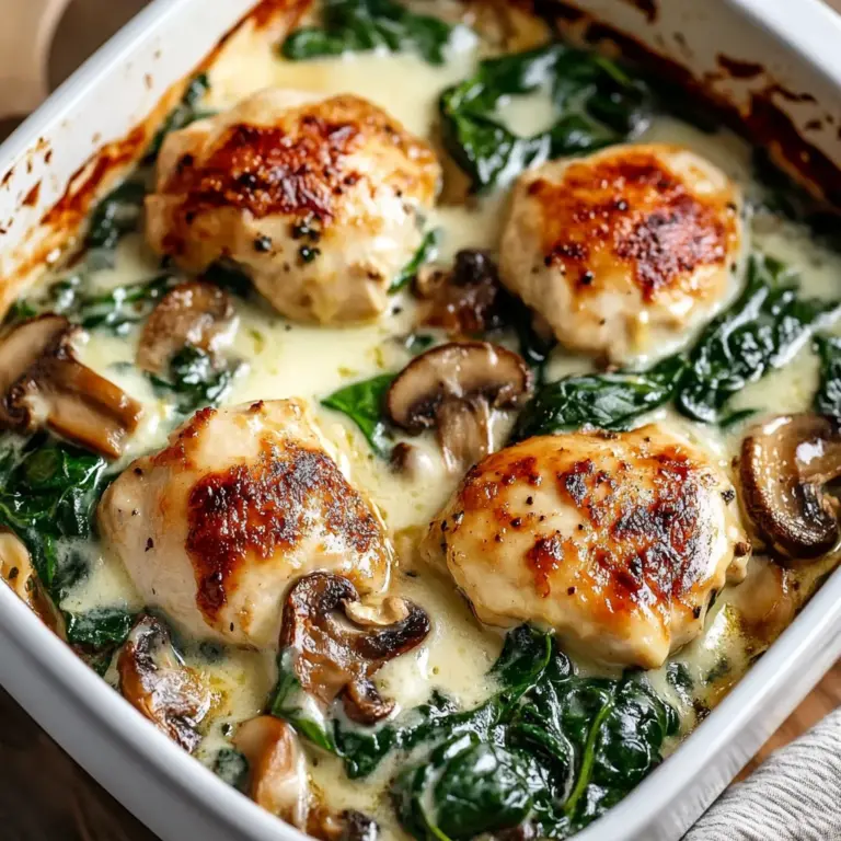 Chicken Spinach & Mushroom Low Carb Oven Dish