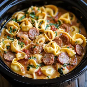 Crockpot Cheese Tortellini and Sausage