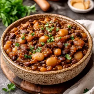 Crockpot Vegan BBQ Baked Beans Summer Cookout