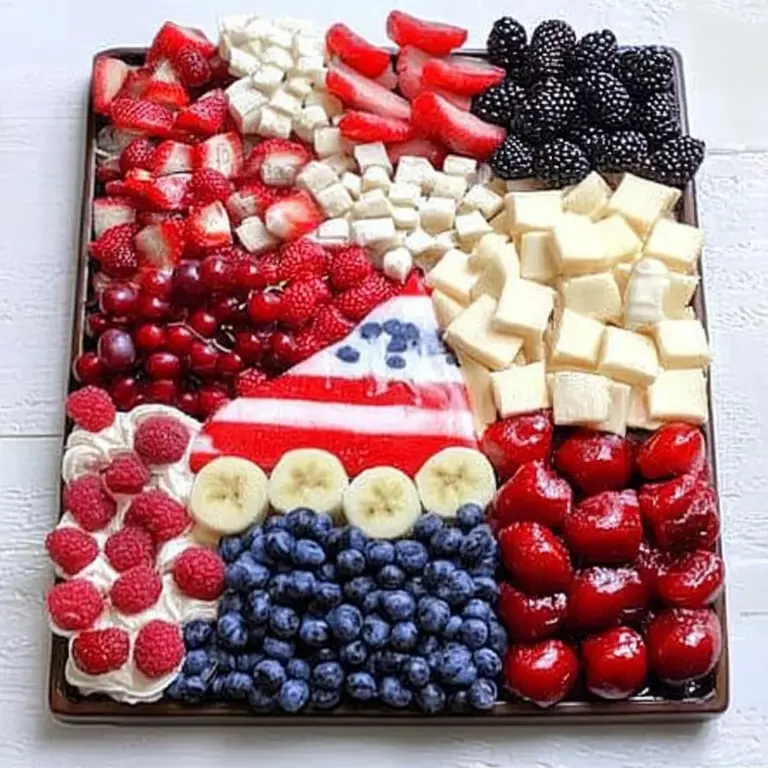 Easy Flag Fruit Dessert